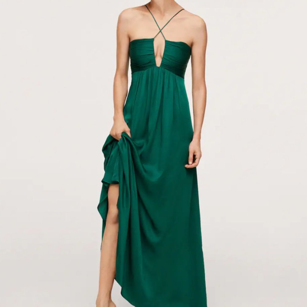 Emerald Wrap neckline dress